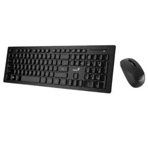 Genius Slim Star 8008 Multimedia Wireless Keyboard & Mouse Combo - US/AR Layout - Black