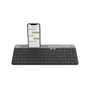 Logitech (920-010073) K580 Slim Multi Device Wireless Keyboard, US/AR Layout - Black 