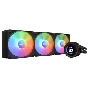 NZXT (RL-KR36E-B1) Kraken 360 Elite RGB Liquid Cooler for all AMD&Intel Sockets-LCD Display-Black