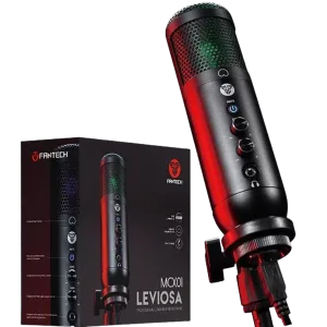 Fantech (MCX01) Leviosa Professional Condenser Microphone - RGB Lights - USB Interface - Black
