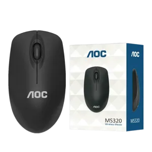 AOC (MS320) 2.4GHz Wireless Optical Mouse, 1600dpi, nanoUSB - Black