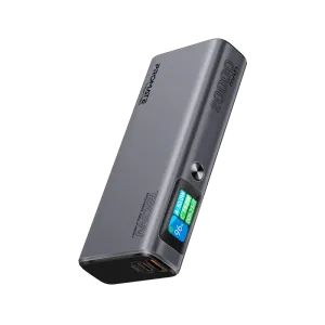 Promate (Titan-130) Aluminum Crafted Power Bank 20000 mAh with Display - 130W - Black