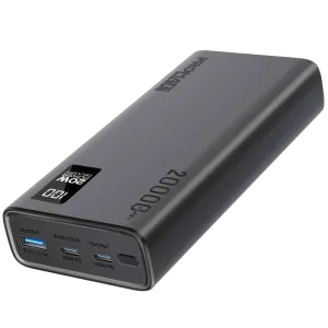 Promate (Bolt-20PD) Compact Smart Charging Power Bank 20000 mAh with USB-C Input - 20W - Black 