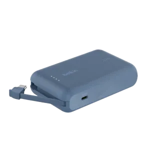 Belkin (BPB021hqBL) 10,000 mAh Power Bank with Integrated Cable - LED light indicator - Blue