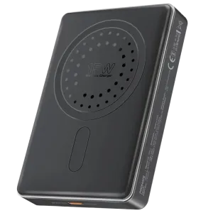 Promate (Blade-10.Black) PowerBank UltraSlim Crafted MagSafe Compatible Wireless Charging- Black