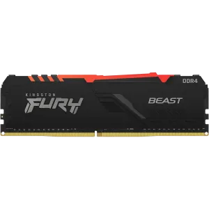 Kingston (KF436C17BBA/8) Fury Beast RGB 8Gb DDR4 3600MHz RGB RAM UDIMM, CL17, 288-Pin, Black HS