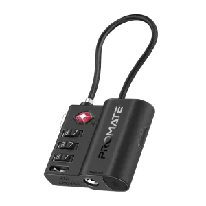 Promate (TagLock) TSA Luggage Lock with Smart Precision Tracking Tag - Black