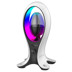 Promate (Alpha-X) 4in1 Gaming Speakers / USB Hub / Headphones Stand / Microphone - RGB - White