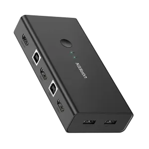UGreen (50744) USB KVM Switch Box 2x1- HDMI 4k UHD - Black