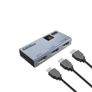 Promate (MediaSwitch-2T) UHD HDMI Switch 8K@60Hz - Smart Touch Control - Black