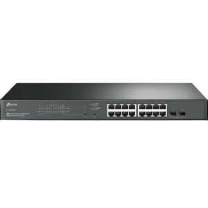 TP-Link (TL-SG2218P) JetStream 18-Port Gigabit Smart Switch, 16-Port POE+ with 2x SFP Slots - Black
