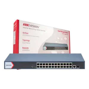 Hikvision (DS-3E1526P-EI/M) 24-Port Fast Ethernet Smart POE Switch - Grey