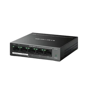 Mercusys by TP-Link (MS105GP v2) 5-Port Gigabit Desktop Switch with 4-Port PoE+- Black