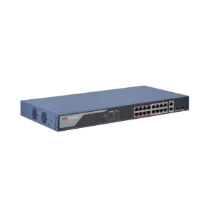 Hikvision (DS-3E1318P-EI/M) 16-Port Fast Ethernet Smart POE Switch - Grey
