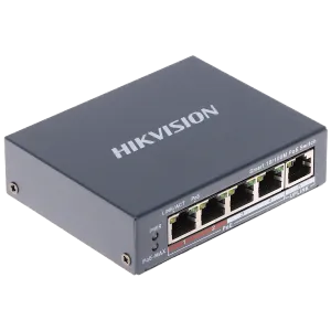 HikVision (DS-3E1105P-EI/M) 4-port 10/100 Mbps Ethernet Smart POE Switch - Black
