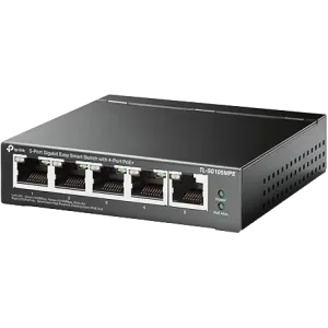 TP-Link (TL-SG105MPE) 5-Port Gigabit Easy Smart Switch with 4-Port PoE+ - Black