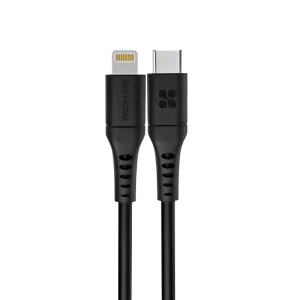 Promate (PowerLink-120.Black) USB-C to Lightning Cable - 480Mbps - 1.2m - Black