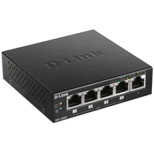 D-Link (DGS-1005P) 5-Port Gigabit Unmanaged Desktop PoE Switch - Black 