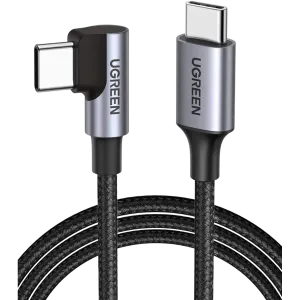 UGreen (80714) USB-C2.0 to Angled USB-C Charging Braided Cable (M-M) - 3m - Black