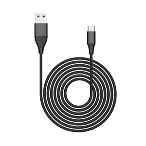 Riversong (CT46) Alpha S03 USB-C to USB-A Sync Cable - 2.4A - 0.3m Braided Cable - Black