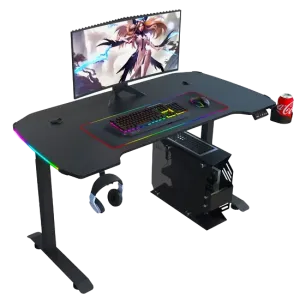 CEM (AY-Y) Gaming Desk - Adjustable Table - RGB - Black 