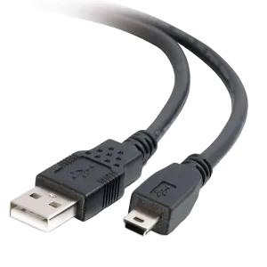 CEM USB-A to MiniUSB-B (M-M) Sync Cable - 2.4A - 1m Braided Cable - Silver