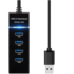 CEM (303) USB Hub 3.0 4x Ports 30cm With Led Indication - Black