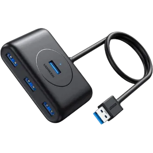 UGreen (20291) 4in1 USB3.0 To 4-Ports USB3.0 Expansion Hub  - 1m - Black
