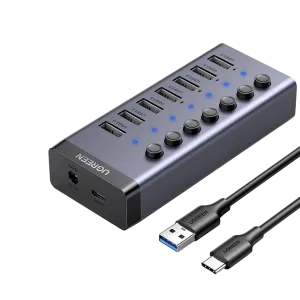UGreen (90307) USB3.0 HUB 7 Ports, 1m Cable Length - Black 