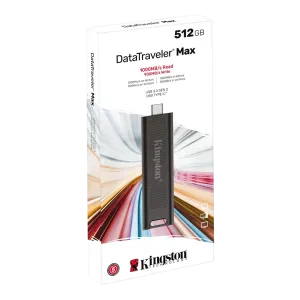 Kingston (DTMAX/512GB) DataTraveler Max 512Gb USB-C3.2 Gen 2 Flash Drive - Black