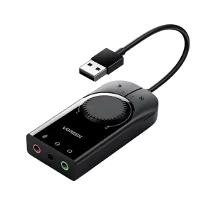 UGreen (40964) USB7.1 External Stereo Sound Adapter - 15cm - Black