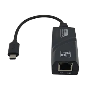 CEM (sh) USB-C Ethernet  Adapter 10/100/1000Mbps - Cabled - Black in Green hook Package 