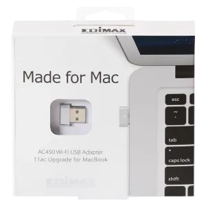 Edimax (EW-7711MAC) AC450 11ac Wifi USB Adapter For MacBook - Silver