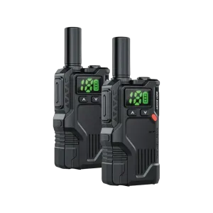 Green Lion (GPX600) 16Channel Walkie Talkie - 2 to 4km - Twin Pack - Black