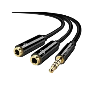 UGreen (30620) Audio Cable Splitter Braided Cable 3.5mm (M-2xF) - Black