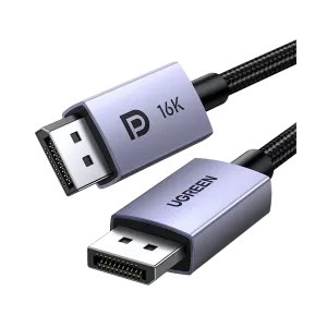 UGreen (15384) DP To DP Braided Cable 2.1 (M-M) - 16k - 2m - Black