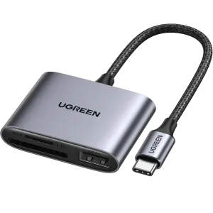 UGreen (80798) 3in1 USB-C to SD/TF + USB 2.0 Memory Card Reader- Black