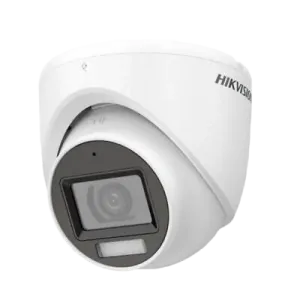 Hikvision (DS-2CE76D0T-LPFS) 2.8mm 2MP Smart Hybrid Light Fixed Turret Camera - Built in Mic - White