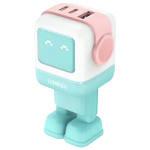 UGreen (35855) UNO 65W GaN Tech Chip - 2x USB-C - LED - Blue/pink