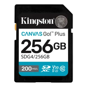 Kingston (SDCG4/256GB) 256Gb microSD Canvas Go Plus - Read 200MB/s; Write 160MB/s - Black