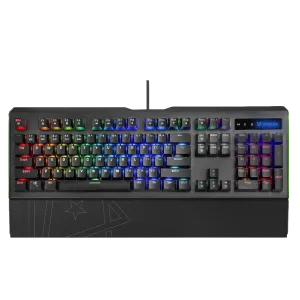 Vertux Toucan Mechanical Wired Gaming Keyboard - Blue Switch - US/AR Layout- Black