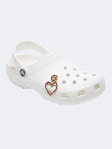 Crocs Pink Beaded Heart Unisex Lifestyle Pins Pink/Multi