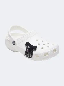 Crocs Lace Bow Silver Heart Lifestyle Pins Black