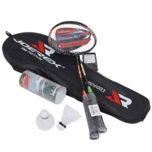 Joerex Badminton Racket 2Rackets+3Shuttlec Badmn Racquet Red And Green