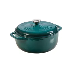 LODGE 6 Quart Oyster Chrome Enameled Cast Iron Dutch Oven