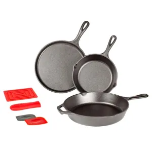 Lodge Essential Seasoned Cast Iron Skillet Set