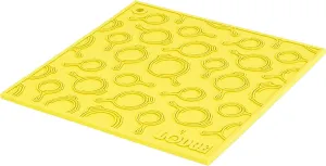Lodge 18cm Square Orange Silicone Trivet With Skillet Pattern