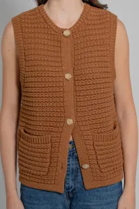 Knit Vest With Gold Buttons