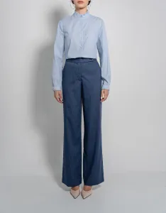 Long Sleeves Shirt with Frill-Trimmed Collar and Cuffs