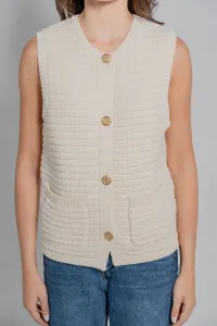 Knit Vest With Gold Buttons